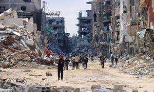 Much of Khan Younis lies in ruins.