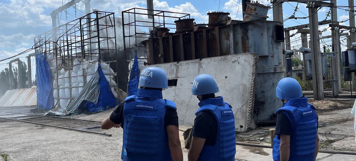 A team of IAEA experts visits Zaporizhzhya Nuclear Power Plant in Ukraine in June 2024.