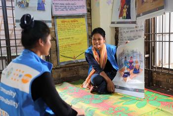 An information and awareness-raising session in Teknaf, Cox’s Bazar, Bangladesh.