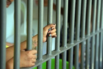 A detainee behind bars. (file)