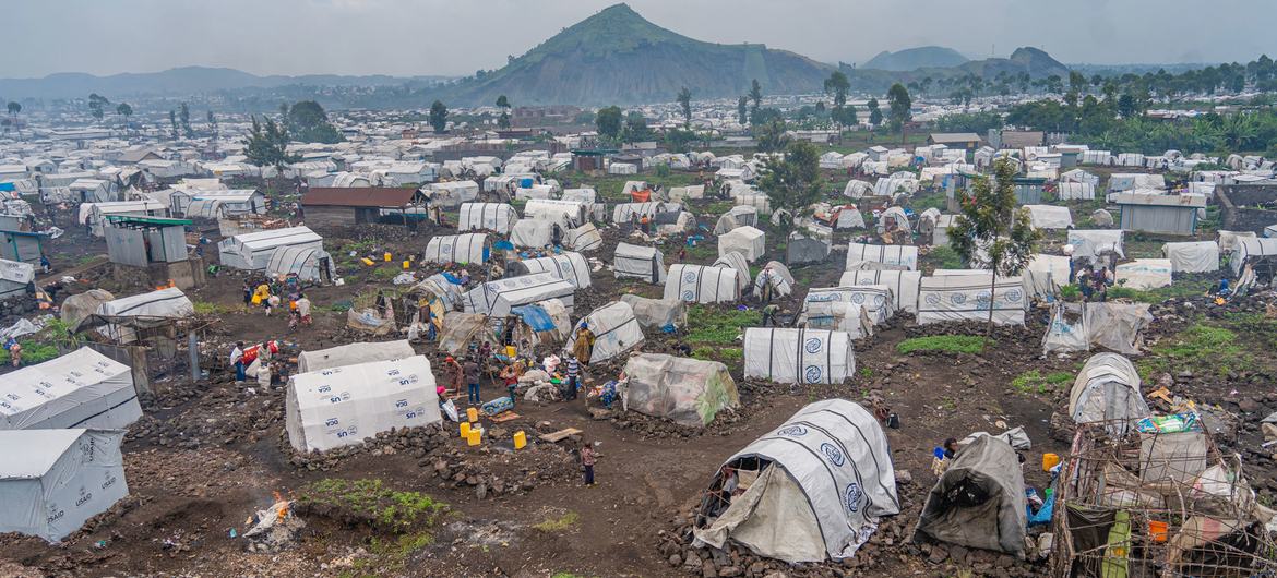 An IDP camp near Goma hosting thousands of displaced families.
