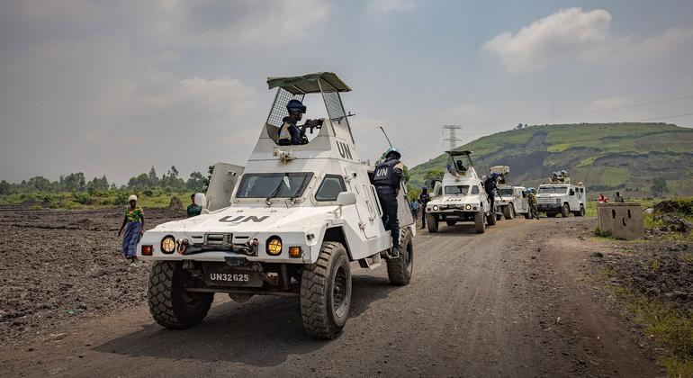 UN peacekeepers patrol the eastern DR Congo. 
