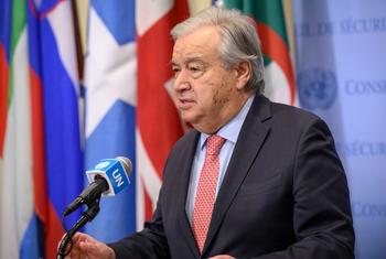 Secretary-General António Guterres briefs reporters on the situation in the Democratic Republic of the Congo.