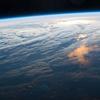The ozone layer, a thin shield of gas, is seen from space.