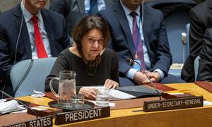 Rosemary DiCarlo, Under-Secretary-General for Political and Peacebuilding Affairs, addresses the Security Council meeting on non-proliferation and Democratic People’s Republic of Korea.