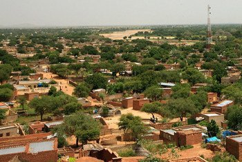 A landscape view of El Geneina town, the capital of West Darfur, Sudan.