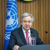 Secretary-General António Guterres addresses the press in Chisinau, the capital of Moldova.