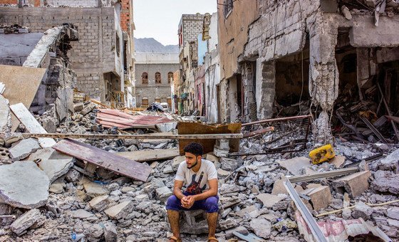 Devastation caused by protracted conflict in Yemen. 