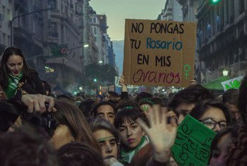 Pro-choice demonstrators in Buenos Aires, Argentina.