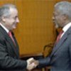 Kofi Annan (right) with Victor da Silva Angelo