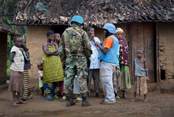 Peacekeepers serving with the UN Organization Stabilization Mission in the Democratic Republic of the Congo (MONUSCO) on patrol.