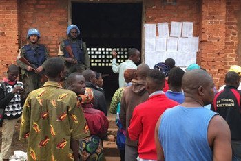 UN peacekeepers keep a watchful eye on proceedings at a polling centre as the Central African Republic (CAR) voted in presidential and legislative elections.