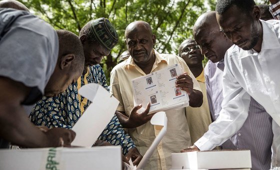 Voting cards are readied for distribution in the July 2018 presidential election in Mali.